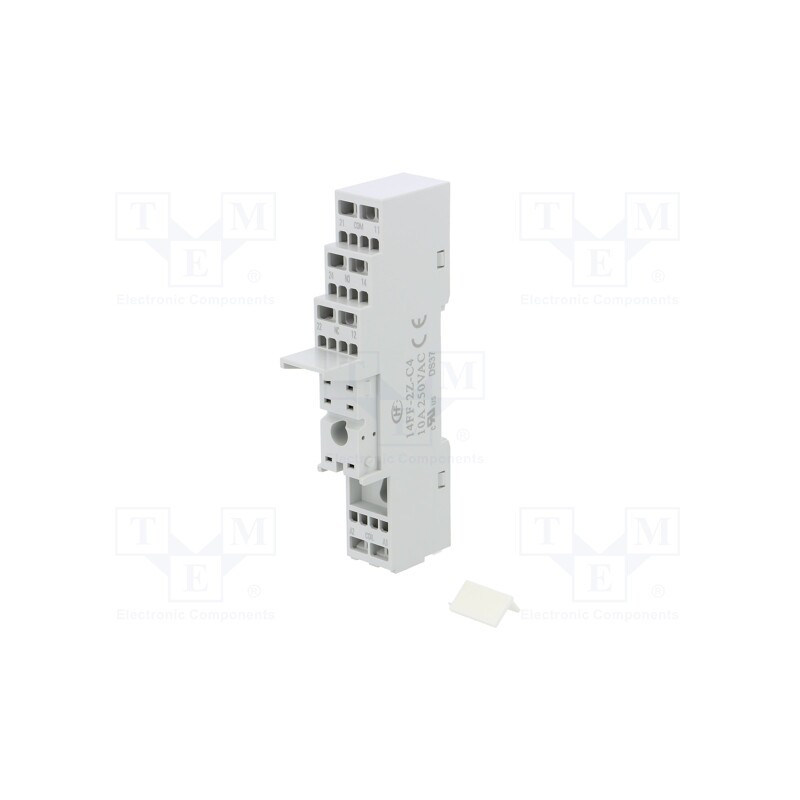 1 pcs x HONGFA RELAY - 14FF-2Z-C4 - Socket, PIN: 8, 10A, 250VAC, for DIN rail mounting, spring clamps