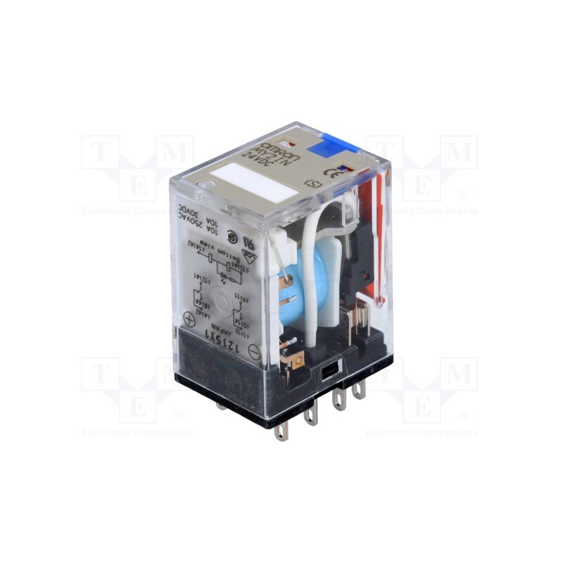 1 pcs x OMRON - MY2IN 24VDC (S) - Relay: electromagnetic, DPDT, Ucoil: 24VDC, Icontacts max: 10A