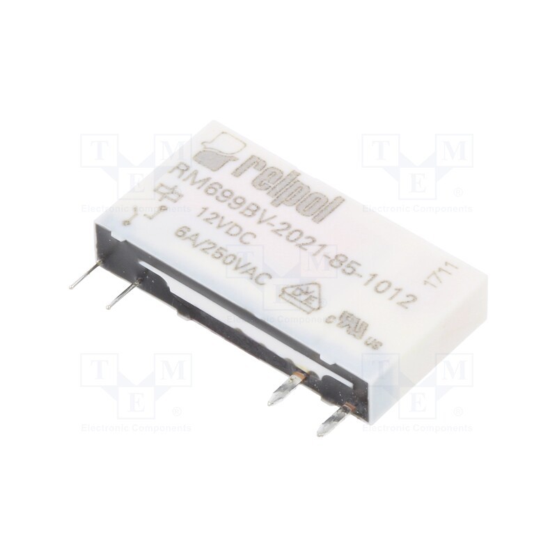 1 pcs x RELPOL - RM699BV-2021-85-1012 - Relay: electromagnetic, SPST-NO, Ucoil: 12VDC, 6A, 6A/250VAC, 170mW