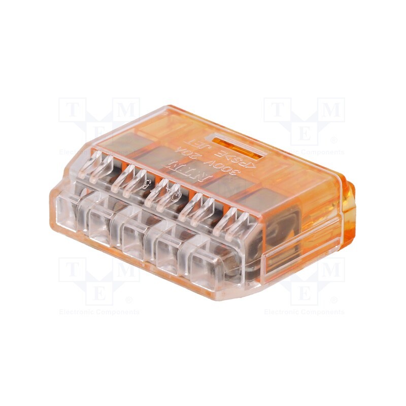 10 pcs x NICHIFU - QLX 5-OCL - Quick splice, QLX, spring clamp, 1.5÷2.5mm2, 300V, 20A, orange