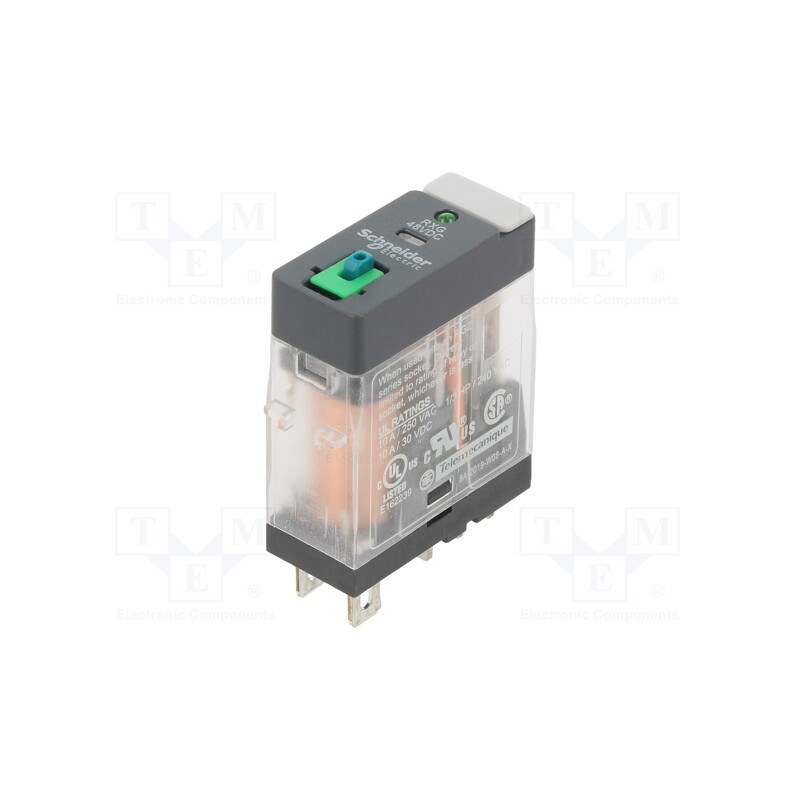 1 pcs x SCHNEIDER ELECTRIC - RXG12ED - Relay: electromagnetic, SPDT, Ucoil: 48VDC, 10A, 10A/250VAC, socket