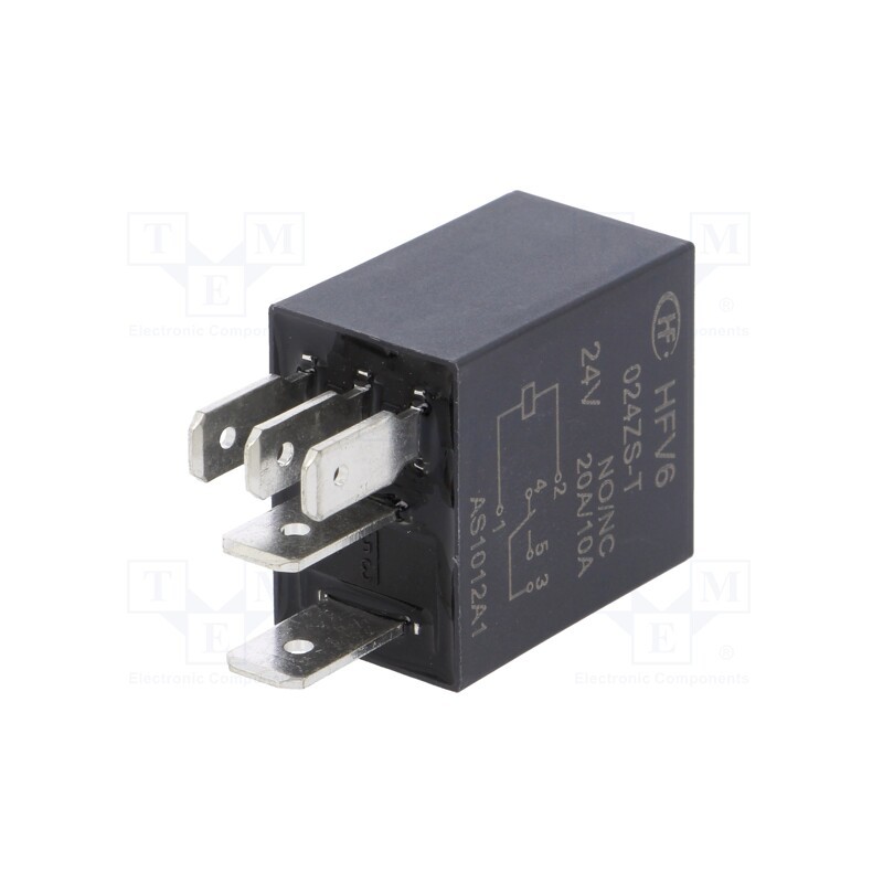 1 pcs x HONGFA RELAY - HFV6/024ZS-T - Relay: electromagnetic, SPDT, Ucoil: 24VDC, 30A, automotive, 360Ω