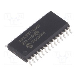 1 pcs x MICROCHIP TECHNOLOGY - DSPIC33FJ64GP802-I/SO - IC: dsPIC microcontroller, 64kB, 16kBSRAM, SO28, 3÷3.6VDC, DSPIC