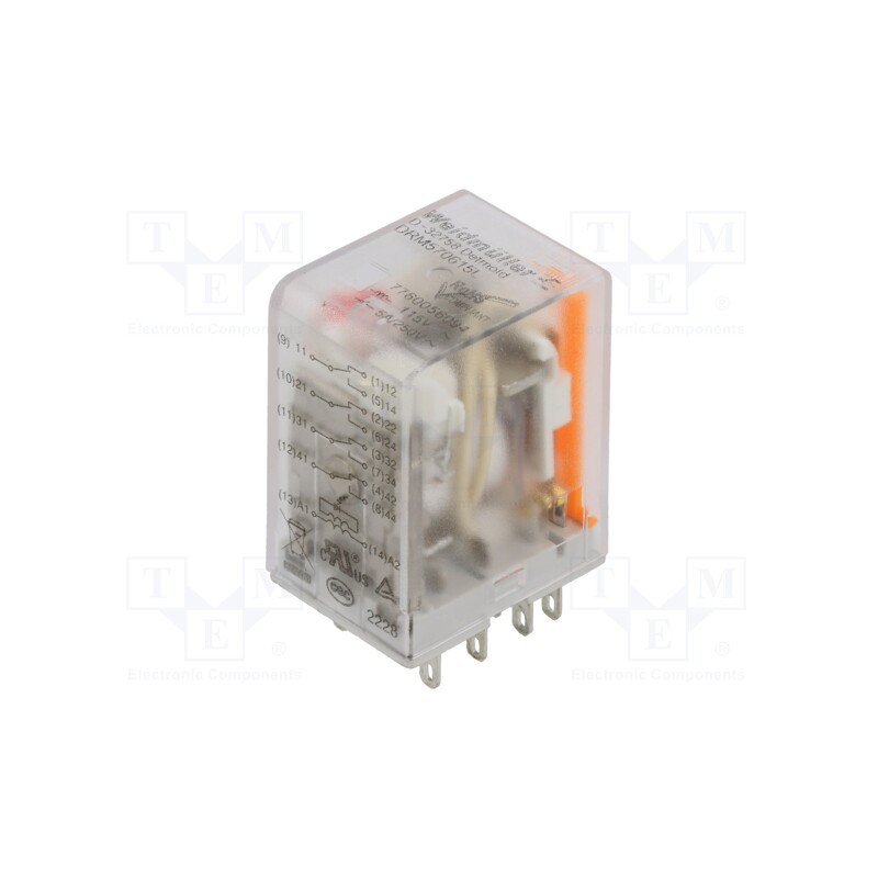 1 pcs x WEIDMu00dcLLER - 7760056094 - Relay: electromagnetic, 4PDT, Ucoil: 115VAC, Icontacts max: 5A