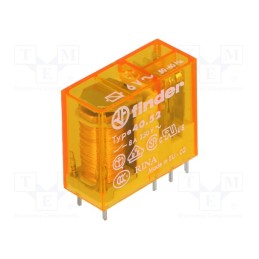 1 pcs x FINDER - 40.52.8.006.0000 - Relay: electromagnetic, DPDT, Ucoil: 6VAC, Icontacts max: 15A, 21Ω