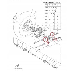 Rear hub seal cf moto 500 800 yamaha grizzly 660 700