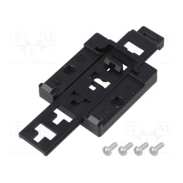 1 pcs x BOPLA - 22035000 - DIN rail mounting bracket, black, Kit: mounting screws