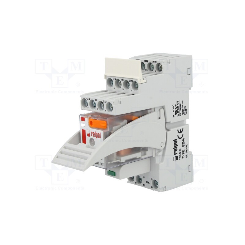 1 set x RELPOL - PIR4-230AC-00LV - Relay: interface, 4PDT, Ucoil: 230VAC, 6A, 6A/250VAC, 6A/24VDC