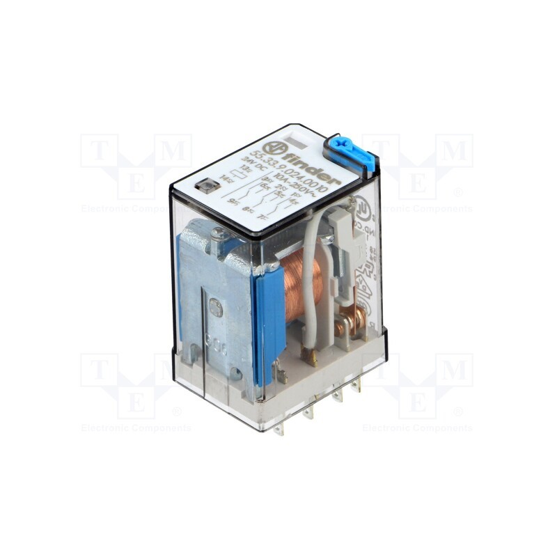 1 pcs x FINDER - 55.33.9.024.0010 - Relay: electromagnetic, 3PDT, Ucoil: 24VDC, Icontacts max: 20A