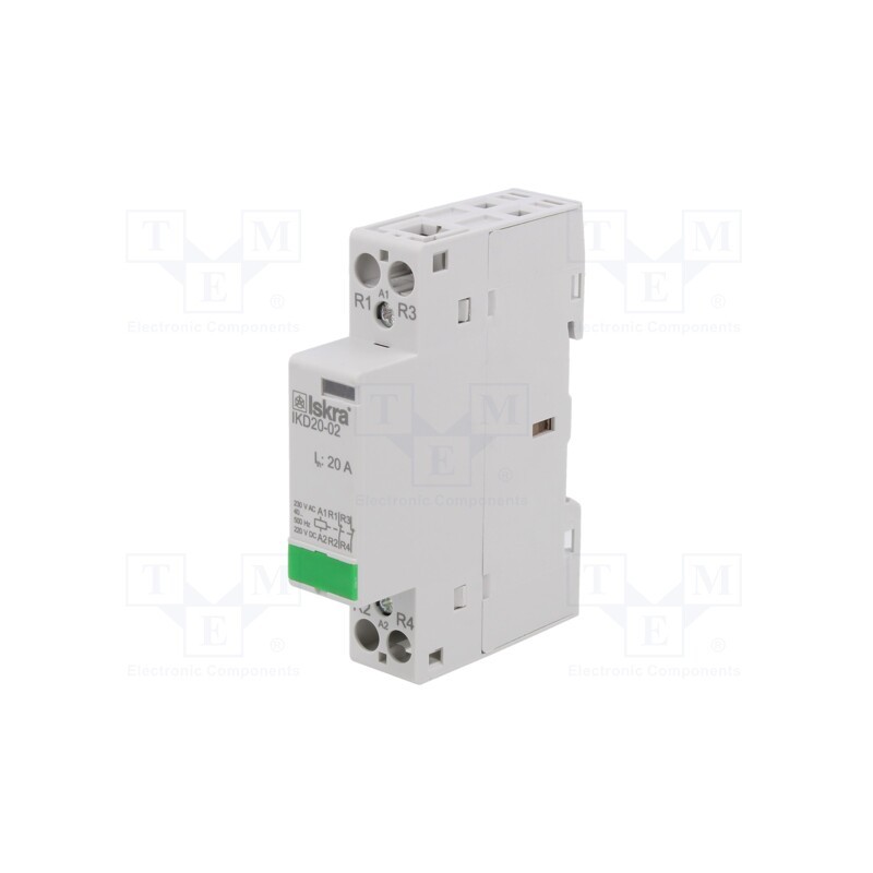 1 pcs x ISKRA - 30.046.012 - Contactor: 2-pole installation, 20A, 230VAC,220VDC, NC x2