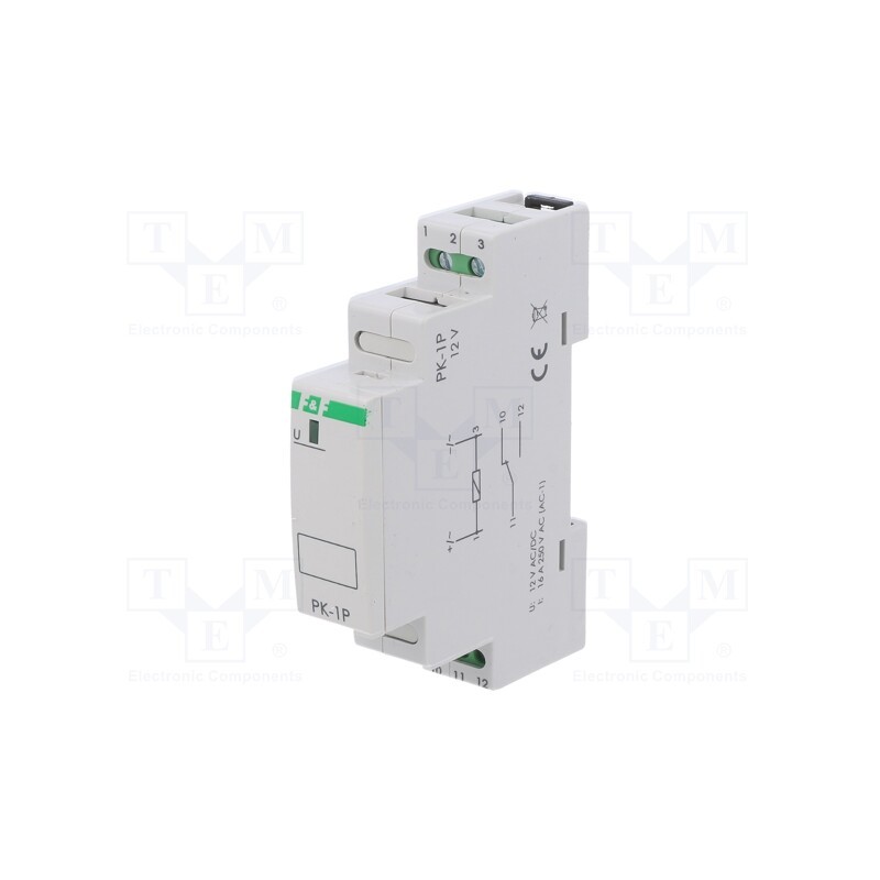 1 pcs x F&F - PK-1P-12V - Relay: installation, impulse, SPDT, Ucoil: 12VAC,12VDC, 16A, IP20