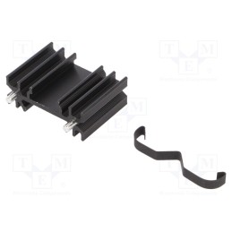 1 pcs x ALUTRONIC - PR28/25/MC - Heatsink: extruded, H, TO202,TO218,TO220,TOP3, black, L: 25mm