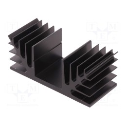 1 pcs x FISCHER ELEKTRONIK - SK 08 37,5 SA - Heatsink: extruded, grilled, black, L: 37.5mm, W: 88mm, H: 35mm