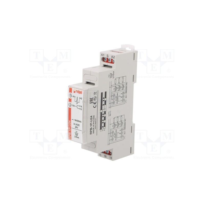 1 pcs x RELPOL - RPB-1P-U24 - Relay: installation, bistable,impulse, SPDT, 16A, 90x17.5x64.6mm