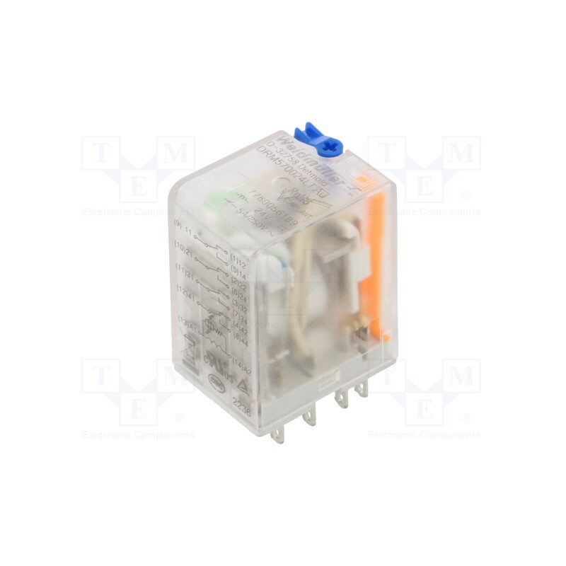 1 pcs x WEIDMu00dcLLER - 7760056189 - Relay: electromagnetic, 4PDT, 24VDC, Icontacts max: 5A, max.250VAC