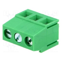 10 pcs x ADAM TECH - EBVA-03-C - PCB terminal block, angled 90°, 5mm, ways: 3, on PCBs, 2.5mm2, 15A