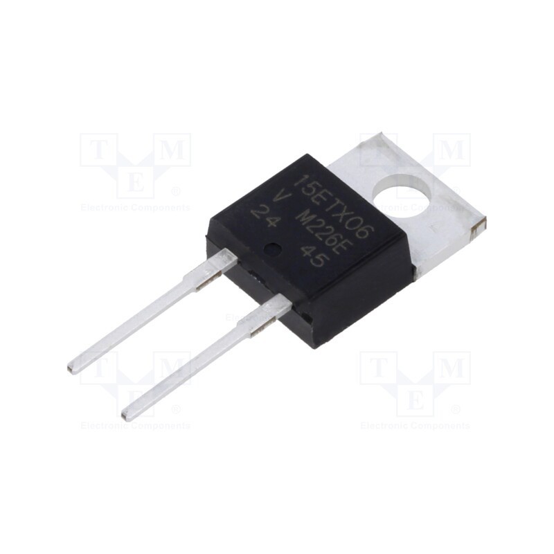 1 pcs x VISHAY - VS-15ETX06-M3 - Diode: rectifying, THT, 600V, 15A, , Ifsm: 170A, TO220AC, 52ns