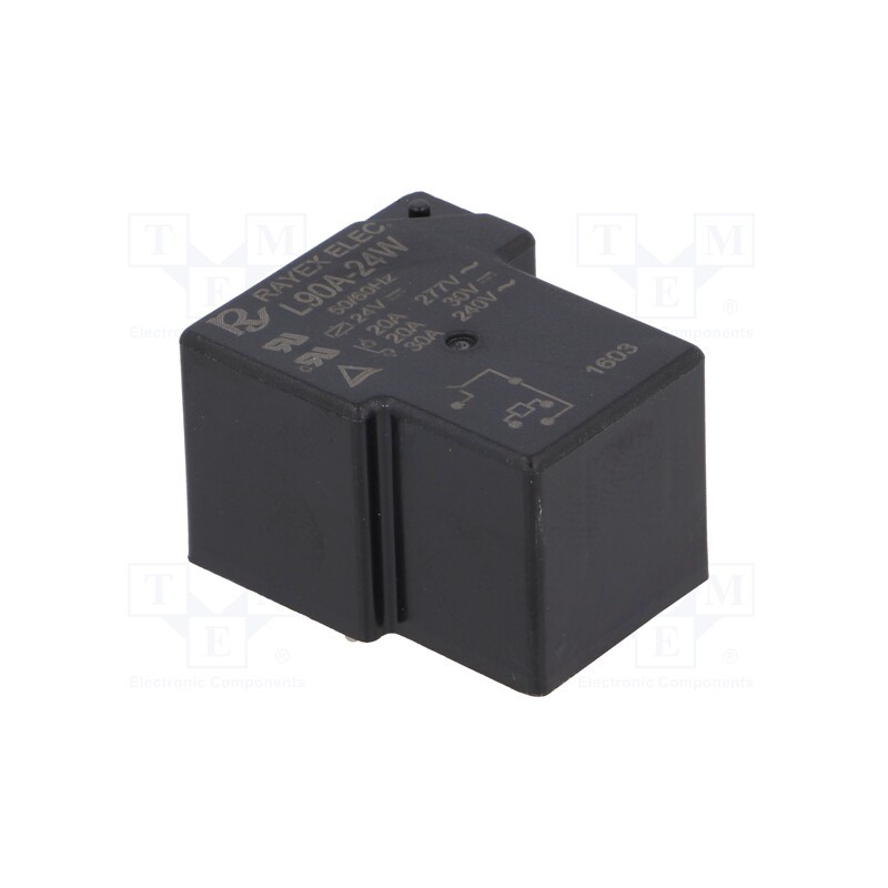 1 pcs x Recoy/RAYEX ELECTRONICS - L90A-24W - Relay: electromagnetic, SPST-NO, Ucoil: 24VDC, 30A, Series: L90, PCB