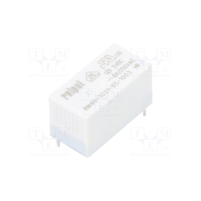 1 pcs x RELPOL - RM40-3021-85-1003 - Relay: electromagnetic, SPST-NO, Ucoil: 3VDC, 8A, 8A/250VAC, PCB