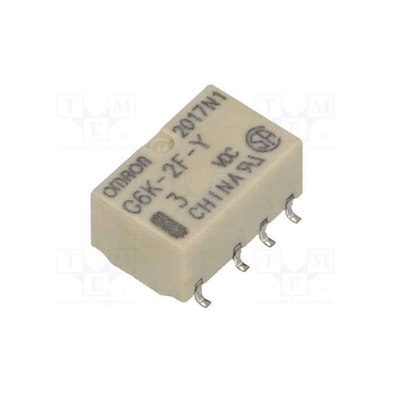 1 pcs x OMRON OCB - G6K-2F-Y 3VDC - Relay: electromagnetic, DPDT, Ucoil: 3VDC, Icontacts max: 1A, SMD