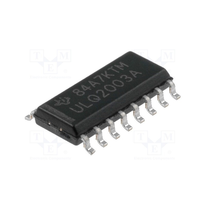 1 pcs x TEXAS INSTRUMENTS - ULQ2003AD - IC: driver, darlington,transistor array, SO16, 0.5A, 50V, Ch: 7