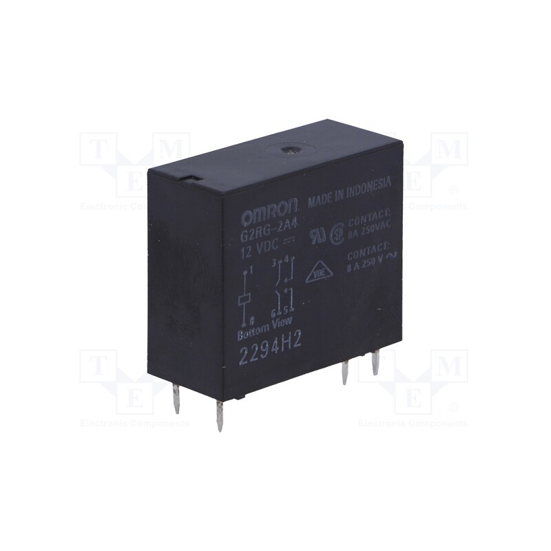1 pcs x OMRON OCB - G2RG-2A4 12VDC - Relay: electromagnetic, DPST-NO, Ucoil: 12VDC, Icontacts max: 8A