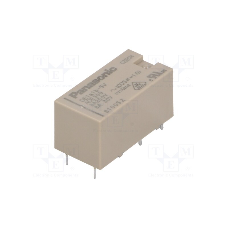 1 pcs x PANASONIC - DE1A1B5D - Relay: electromagnetic, SPST-NO + SPST-NC, Ucoil: 5VDC, 8A/250VAC