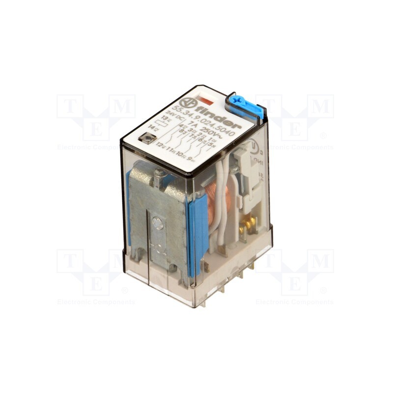 1 pcs x FINDER - 55.34.9.024.5040 - Relay: electromagnetic, 4PDT, Ucoil: 24VDC, Icontacts max: 15A