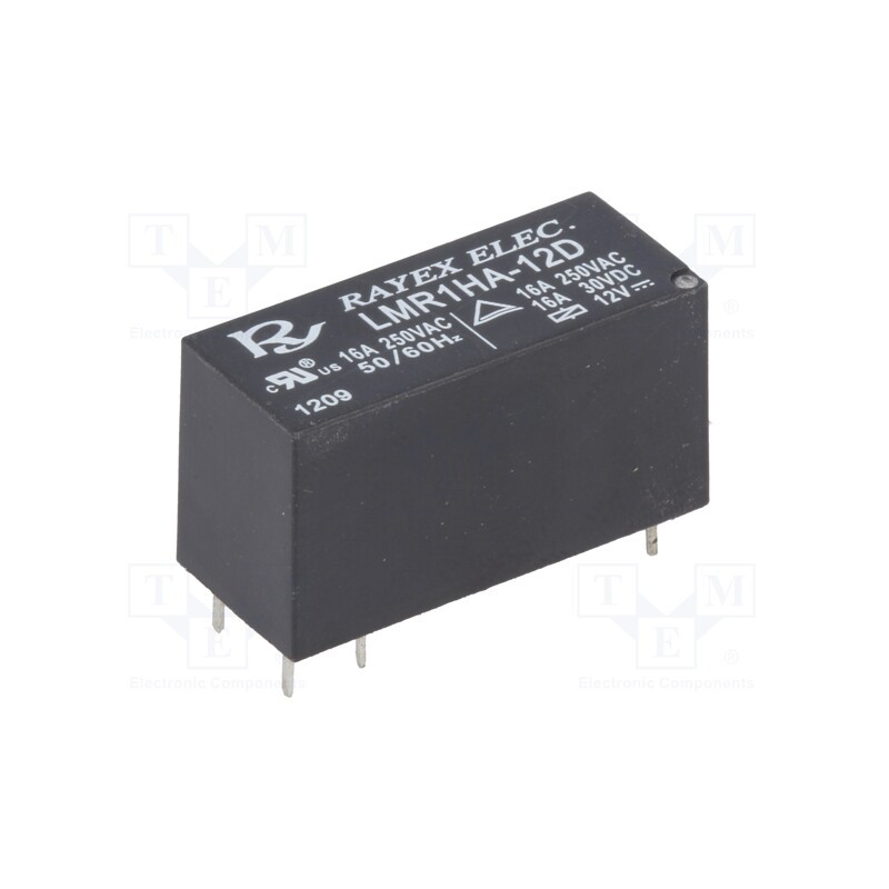 1 pcs x Recoy/RAYEX ELECTRONICS - LMR1HA-12D - Relay: electromagnetic, SPST-NO, Ucoil: 12VDC, 16A, 16A/250VAC