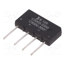 1 pcs x DIOTEC SEMICONDUCTOR - B125C5000A - Bridge rectifier: single-phase, Urmax: 250V, If: 5A, Ifsm: 150A