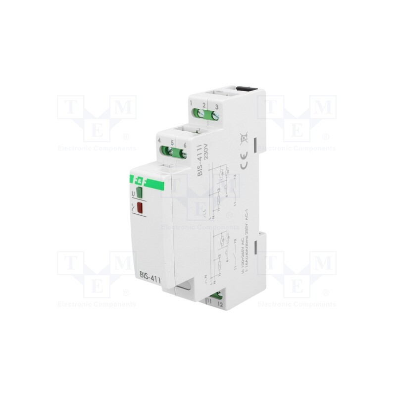 1 pcs x F&F - BIS-411-LED - Relay: installation, bistable,impulse,inrush, NO, 16A, -25÷50°C