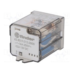 1 pcs x FINDER - 62.83.9.012.0000 - Relay: electromagnetic, 3PDT, 12VDC, Icontacts max: 30A, on panel
