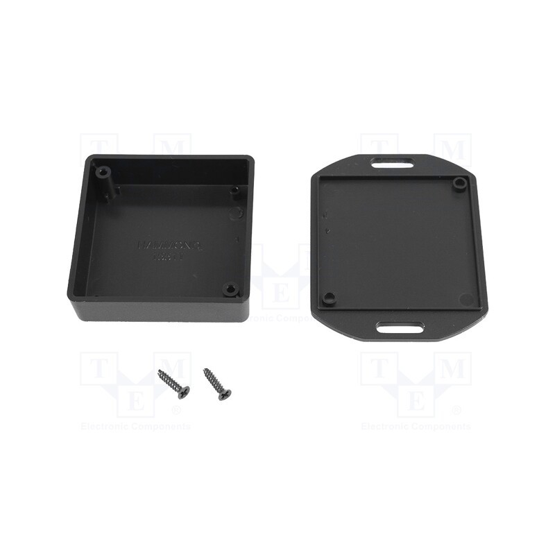 1 pcs x HAMMOND - 1551TFLBK - Enclosure: multipurpose, X: 60mm, Y: 60mm, Z: 20mm, with fixing lugs