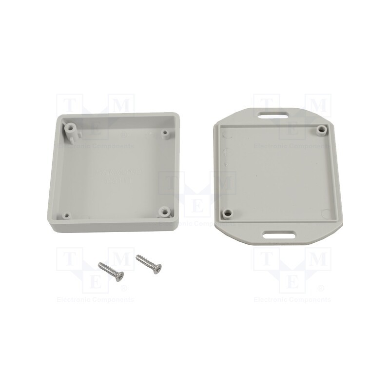 1 pcs x HAMMOND - 1551TTFLGY - Enclosure: multipurpose, X: 60mm, Y: 60mm, Z: 15mm, with fixing lugs