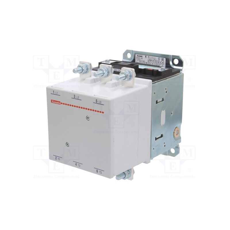 1 pcs x LOVATO ELECTRIC - 11B4000024V203 - Contactor: 3-pole, NO x3, 24VAC,24VDC, 420A, screw terminals
