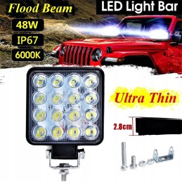 LED halogen work lamp 48w searchlight quad atv cf