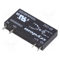 1 pcs x SENSATA / CRYDOM - CN048D60 - Relay: solid state, Ucntrl: 38÷72VDC, 100mA, 0÷48VDC, THT, SIP