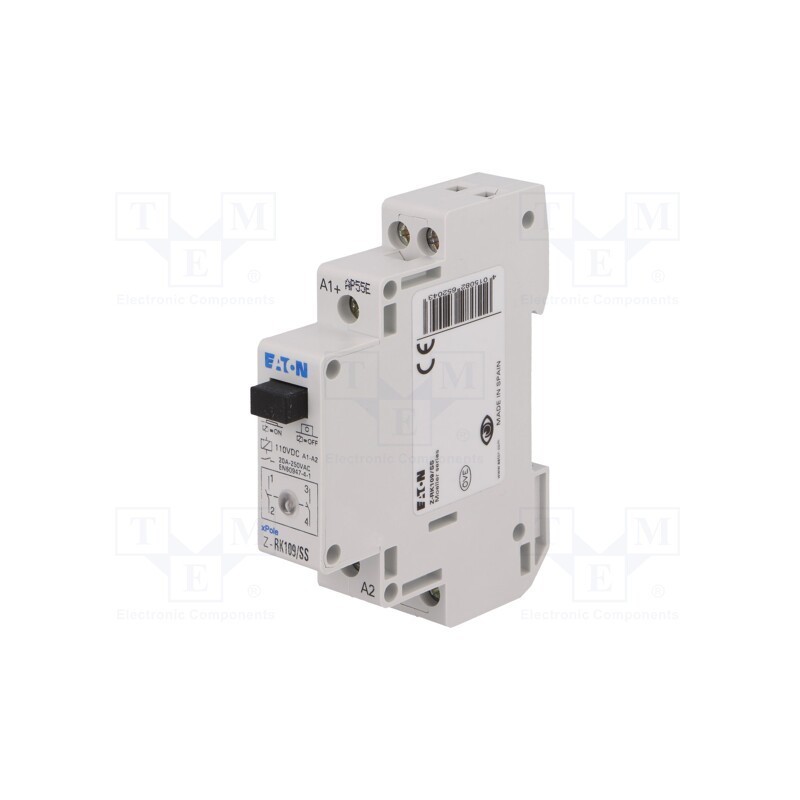 1 pcs x EATON ELECTRIC - Z-RK109/SS - Relay: installation, monostable, NO x2, Ucoil: 110VDC, max.250VAC