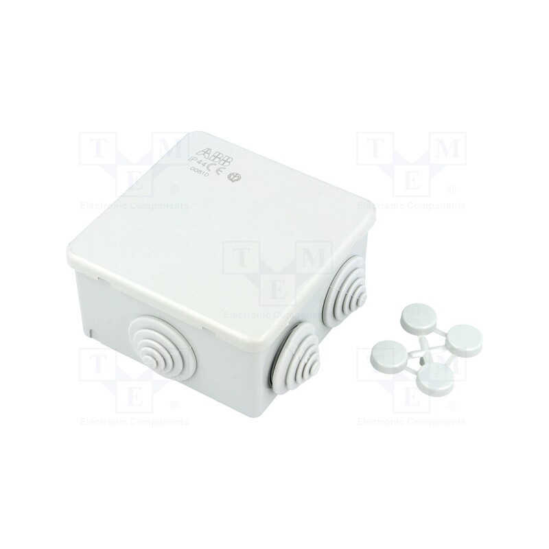 1 pcs x ABB - 810 - Enclosure: junction box, X: 80mm, Y: 80mm, Z: 40mm, wall mount, IP44