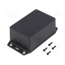 1 pcs x HAMMOND - 1591XXLSFLBK - Enclosure: multipurpose, X: 57mm, Y: 87mm, Z: 39mm, with fixing lugs