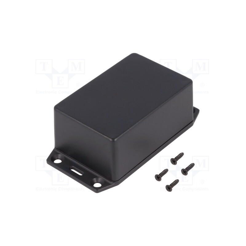 1 pcs x HAMMOND - 1591XXLSFLBK - Enclosure: multipurpose, X: 57mm, Y: 87mm, Z: 39mm, with fixing lugs