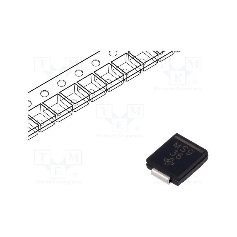 1 pcs x VISHAY - SS3H9-E3/57T - Diode: Schottky rectifying, SMD, 90V, 3A, SMC,