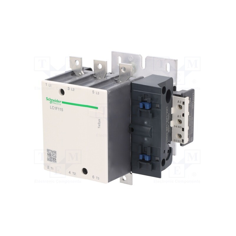 1 pcs x SCHNEIDER ELECTRIC - LC1F115M7 - Contactor: 3-pole, NO x3, 220VAC, 115A, for DIN rail mounting
