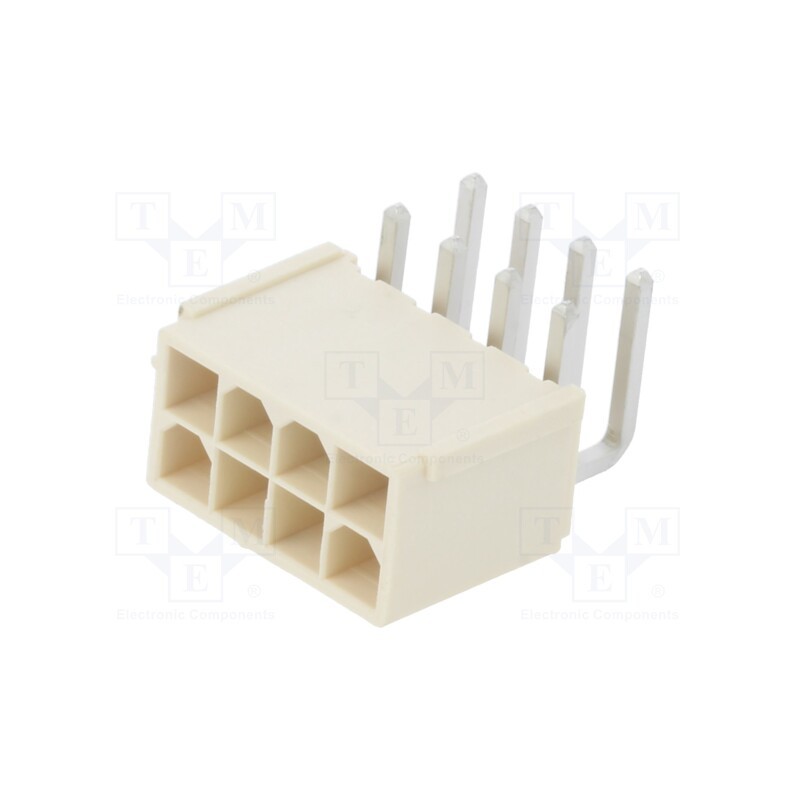 10 pcs x MOLEX - 874270802 - Socket, wire-board, male, Mini-Fit Jr, 4.2mm, PIN: 8, THT, 13A