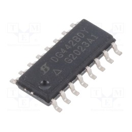 1 pcs x VISHAY - DG442BDY-E3 - IC: analog switch, SPST-NO, Ch: 4, SO16, -15÷15V,