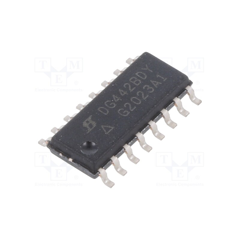1 pcs x VISHAY - DG442BDY-E3 - IC: analog switch, SPST-NO, Ch: 4, SO16, -15÷15V,