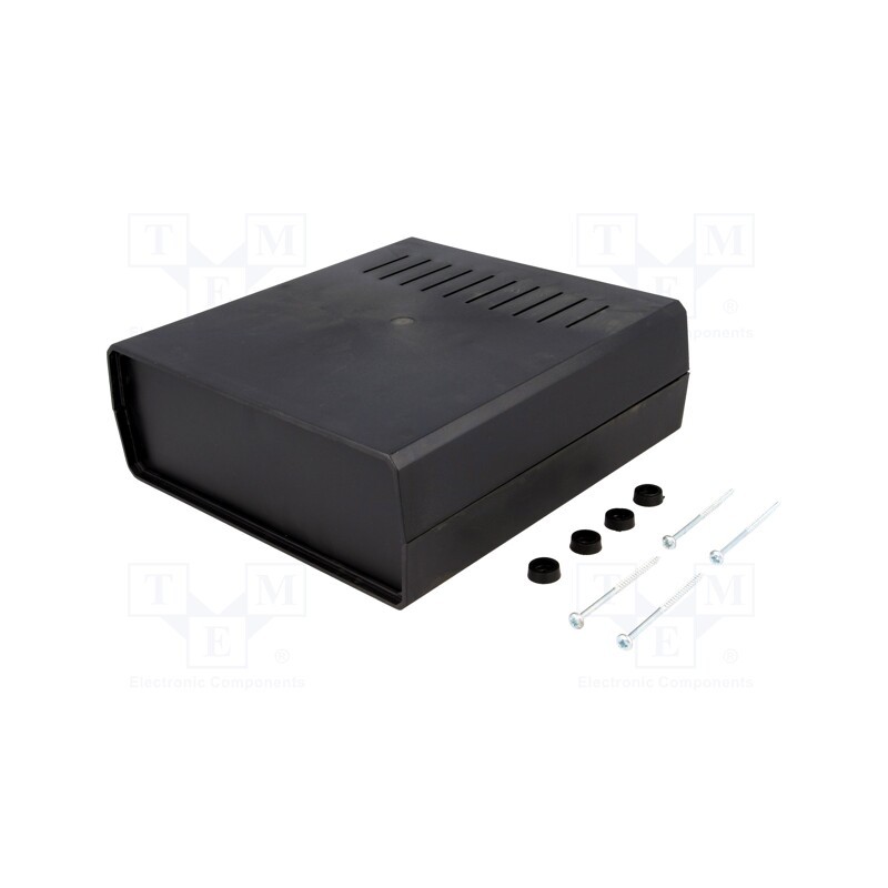 1 pcs x KRADEX - Z1W - Enclosure: with panel, vented, X: 188mm, Y: 198mm, Z: 70mm, black