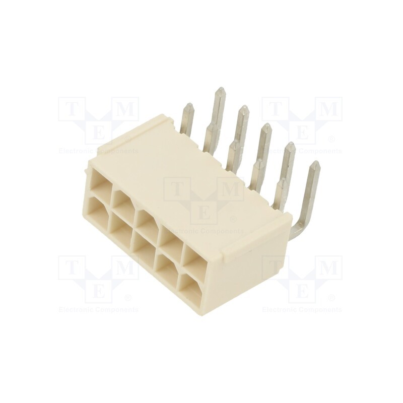 10 pcs x MOLEX - 874271002 - Socket, wire-board, male, Mini-Fit Jr, 4.2mm, PIN: 10, THT, 13A