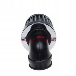 Conical air filter, chrome, 30 32 35 38 mm