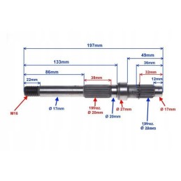 Output shaft ATV 150 automatic